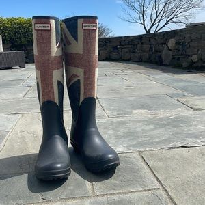 Gently worn Union Jack Hunter Boots (knee high)